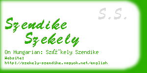 szendike szekely business card